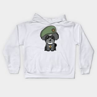 Green Beret Schnauzer Kids Hoodie